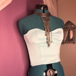 Baby Blue Bustier Top